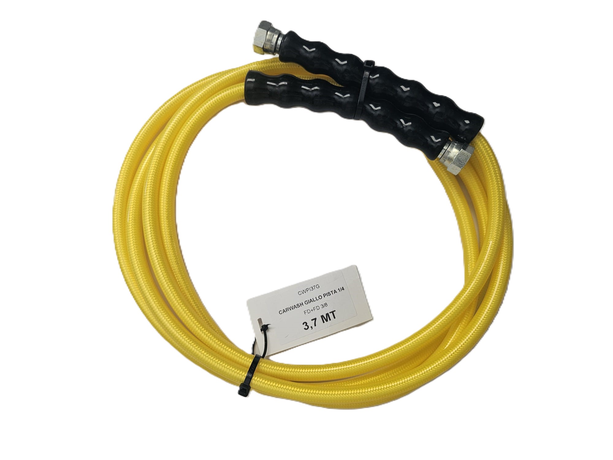 Furtun presiune DN6 X 3,7m G 3/8" FF GALBEN-MANSON NEGRU