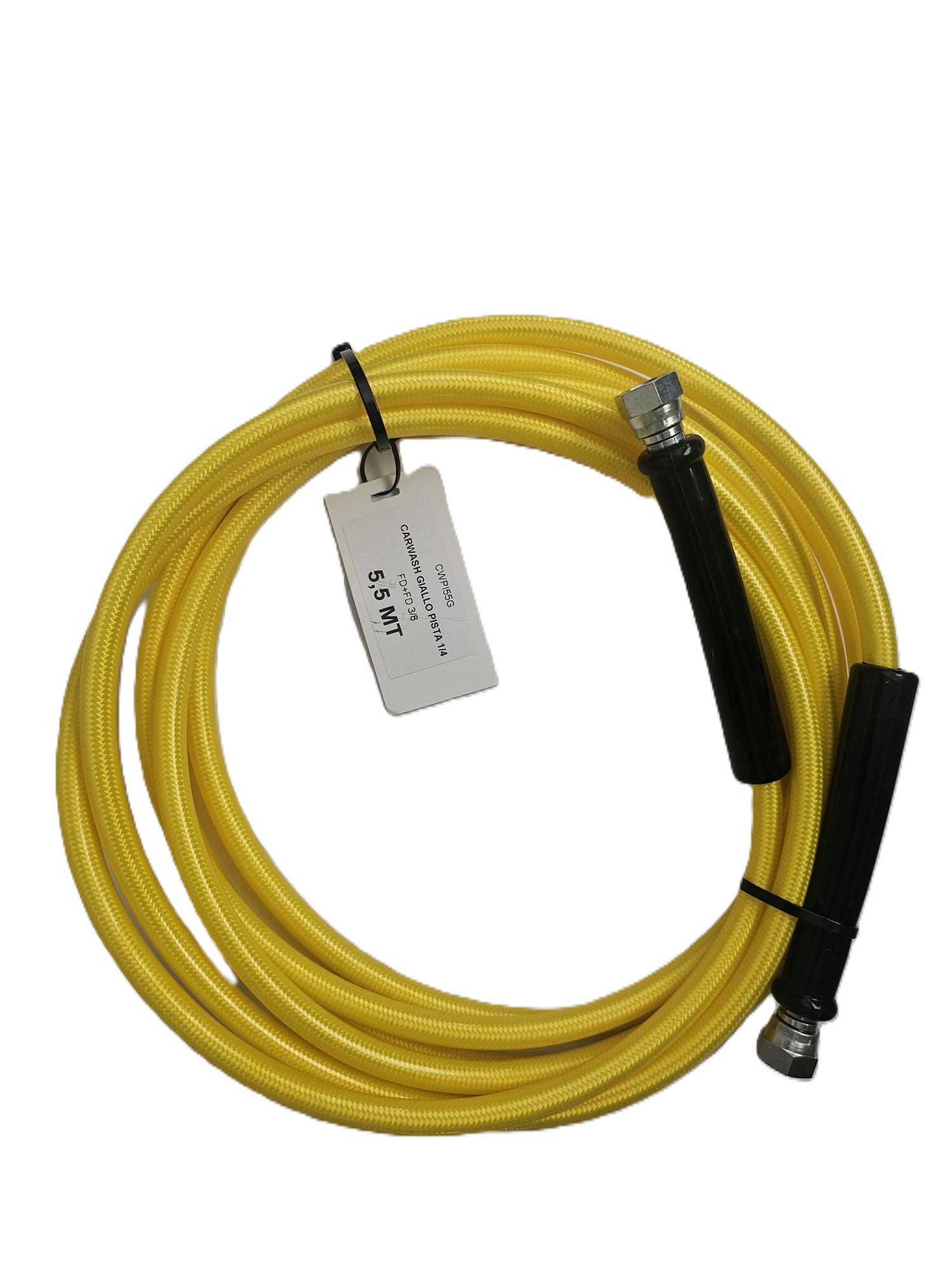Furtun presiune DN6 X 5,5m G 3/8" FF GALBEN - MANSON NEGRU